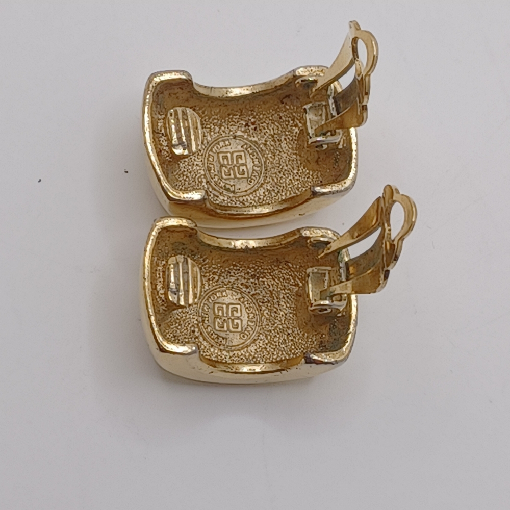 Givenchy Vintage Gold Hoop Half Moon  Earrings - Picture 3 of 6